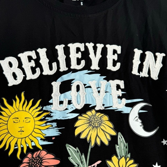 Bkys MENS BKYS BELIEVE IN LOVE TEE Small Black Graphic T-shirt Embroidered - Picture 5 of 8